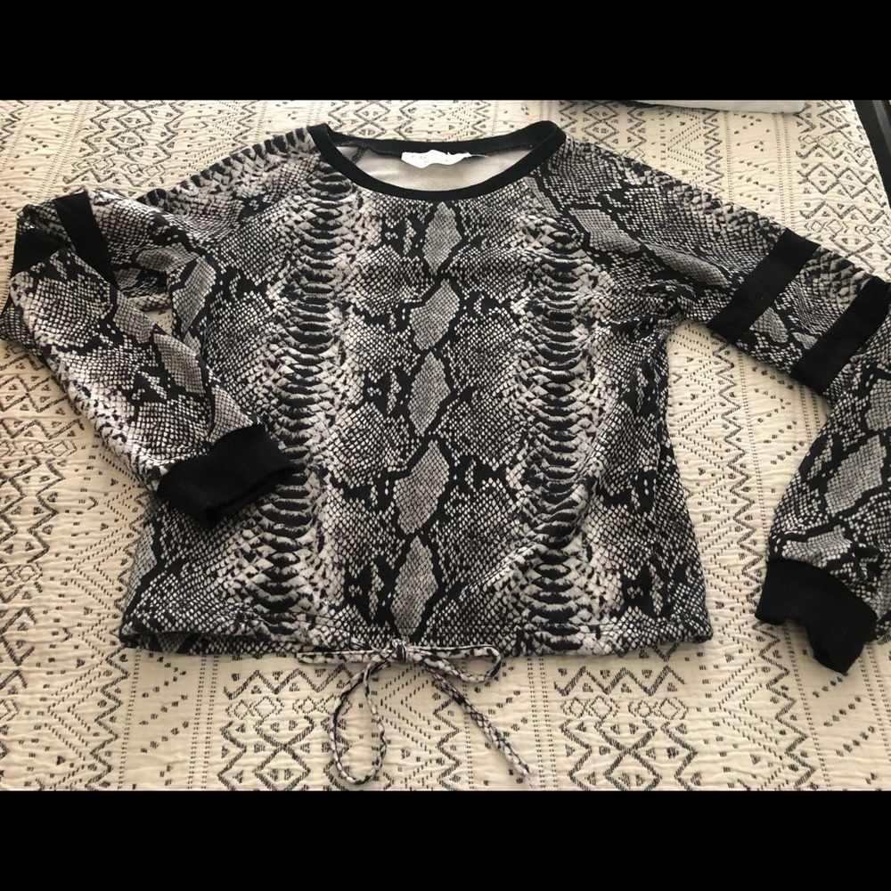 Snakeskin crop sweatshirt